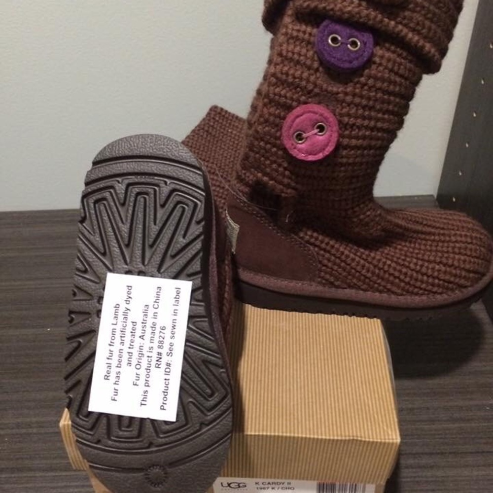 NIB Cardy II "chocolate" knit boots size 9T